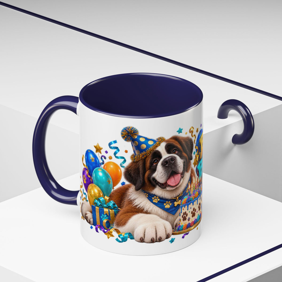Big Dog Big Wishes Saint Bernard Birthday White Mug
