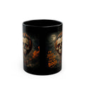 Halloween Skull Hot Air Balloon Mug — "I'm Just Here for the Boos" Black Coffee Cup