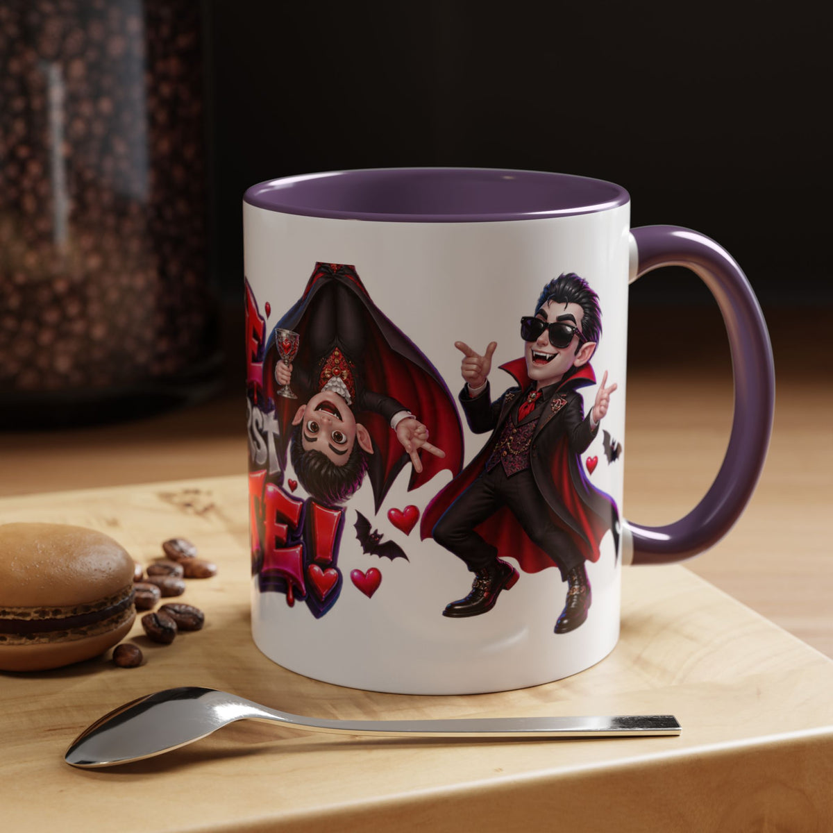 Love at First Bite Funny Vampire Halloween White Mug