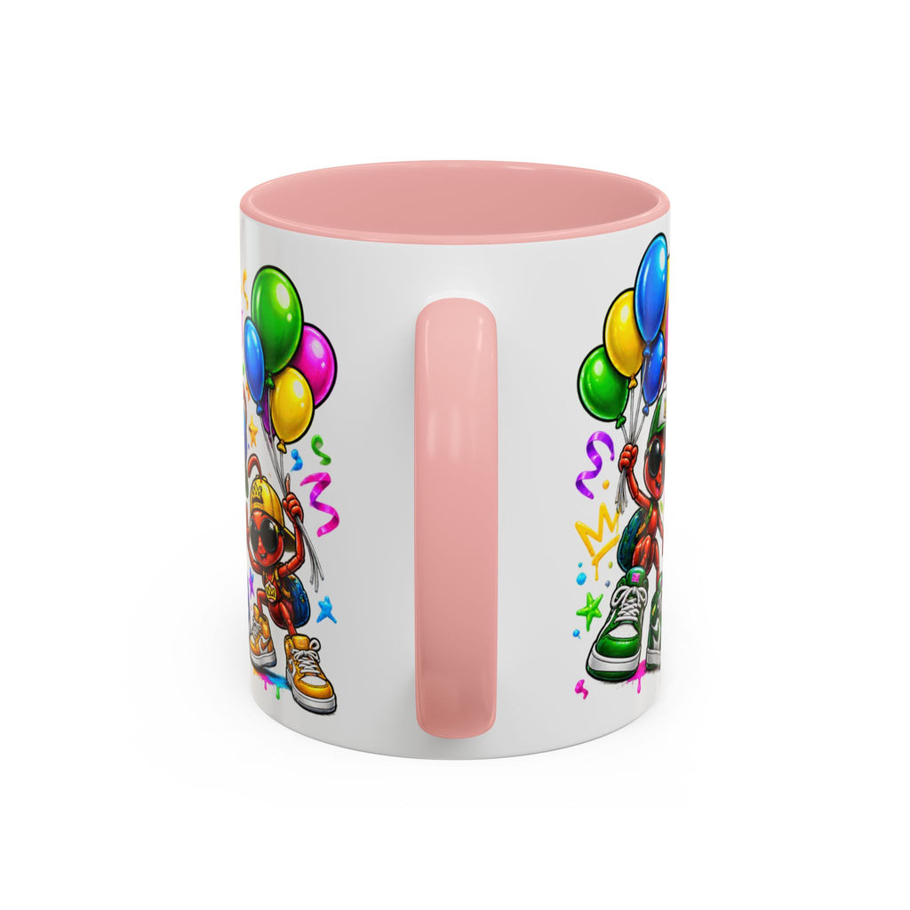 Happy Birthday Accent Coffee Mug - Colorful Graffiti Party Design (11 oz)