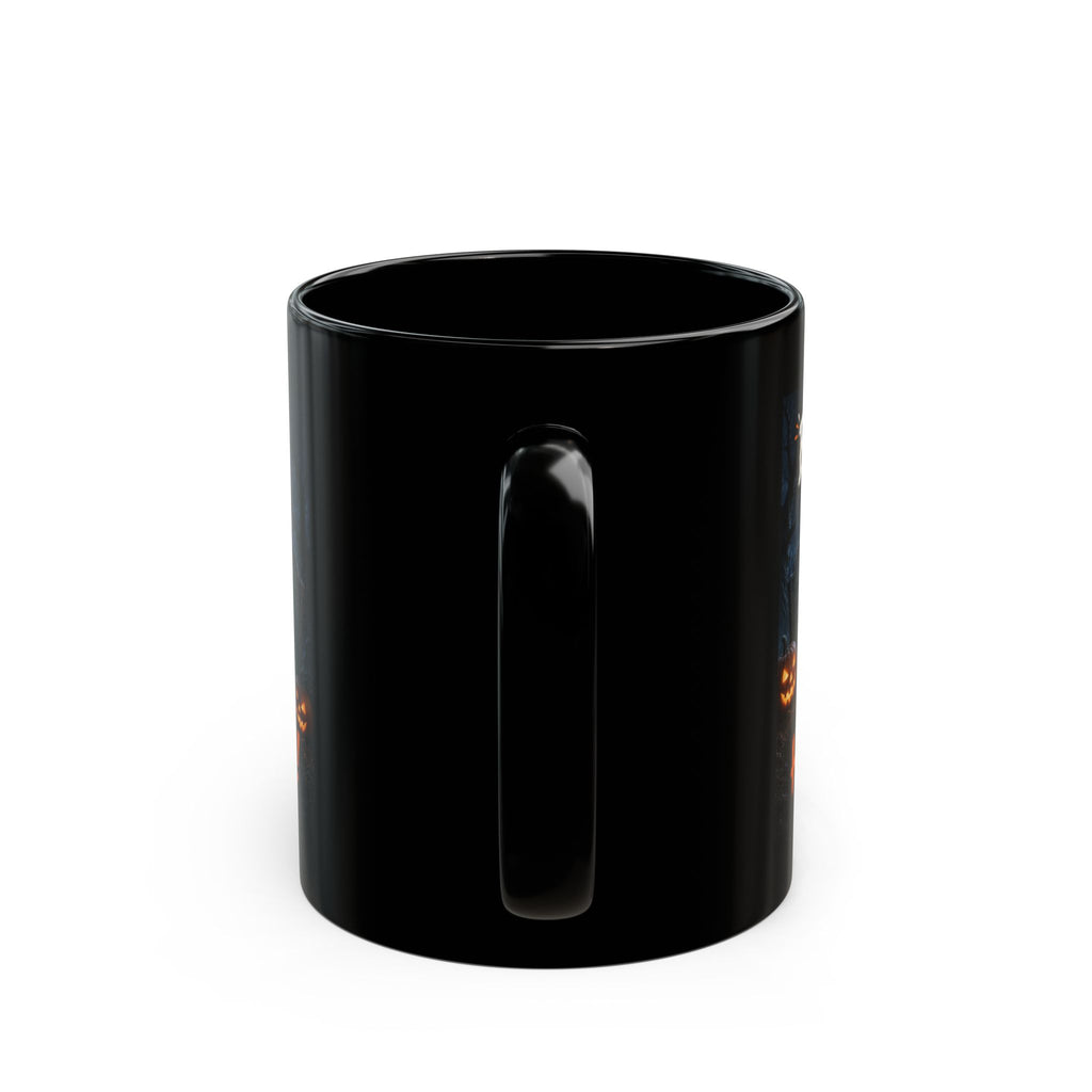 Halloween Coffee Mug — "Buried? Nah... I Have Plans on Halloween!" Black Ceramic Mug