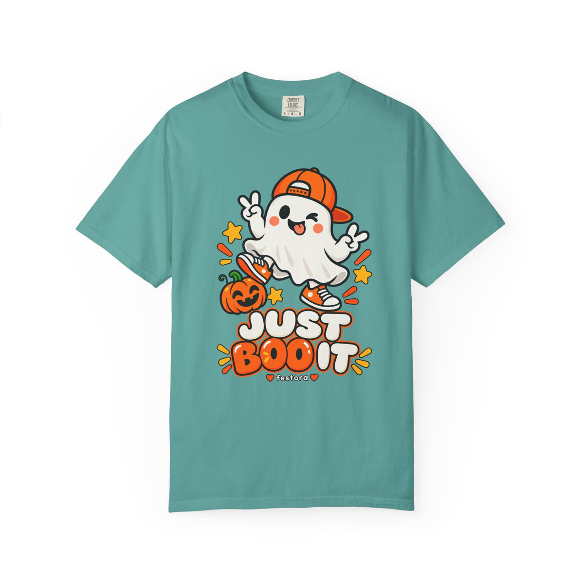 Just Boo It Halloween T-Shirt | Cute Skater Ghost Graphic Tee