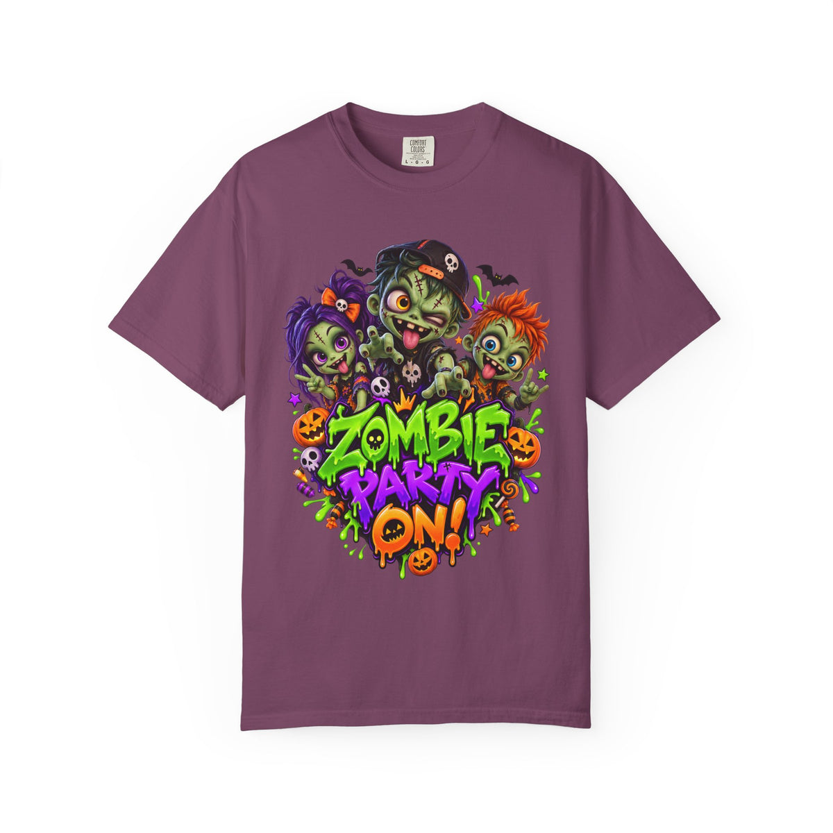 Zombie Party On! – Halloween Zombie Crew Graphic T-Shirt
