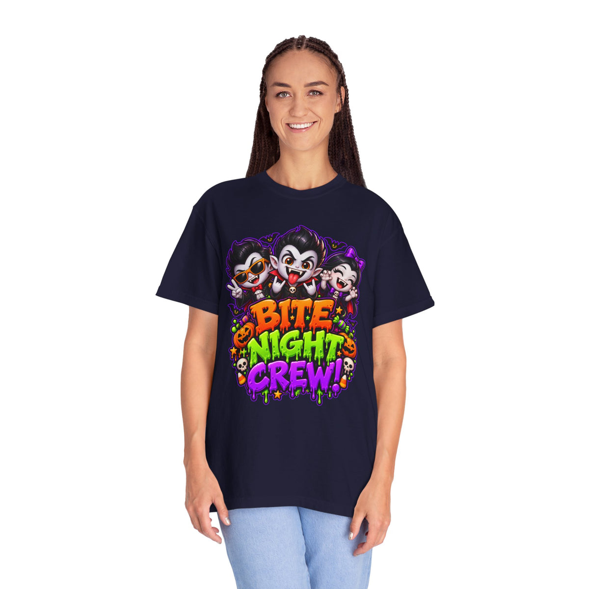 Bite Night Crew Halloween T-Shirt – Funny Vampire Graphic Tee