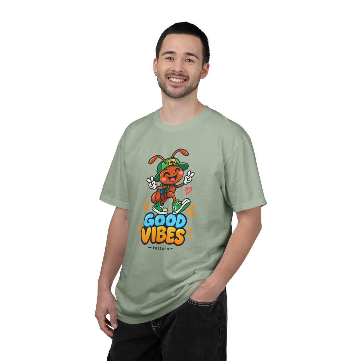 Good Vibes – Happy Ant Graphic T-Shirt