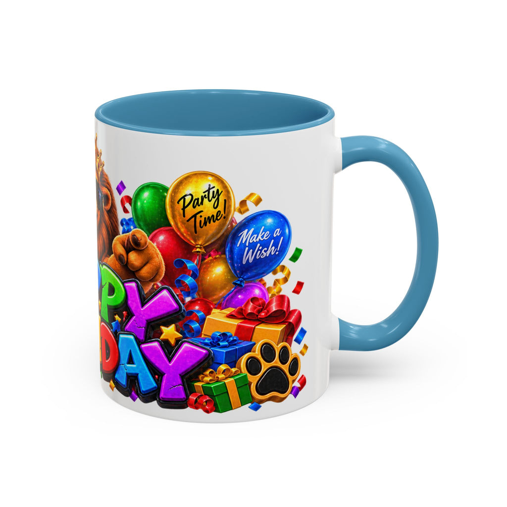 Lion Happy Birthday Mug – Colorful 3D King Celebration Design