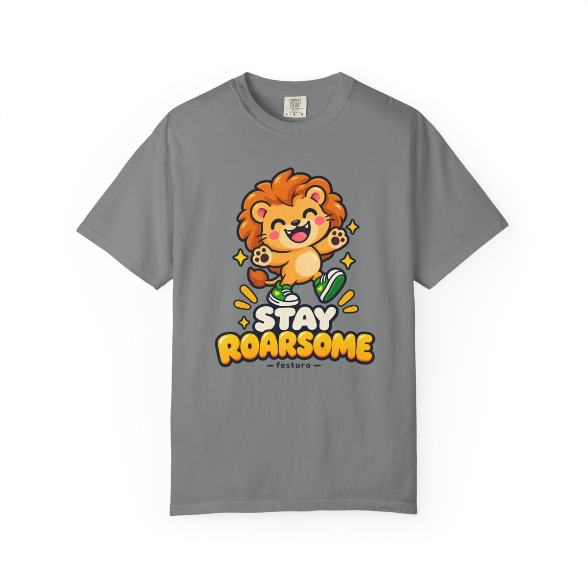 Stay Roarsome – Cute Happy Lion Graphic T-Shirt