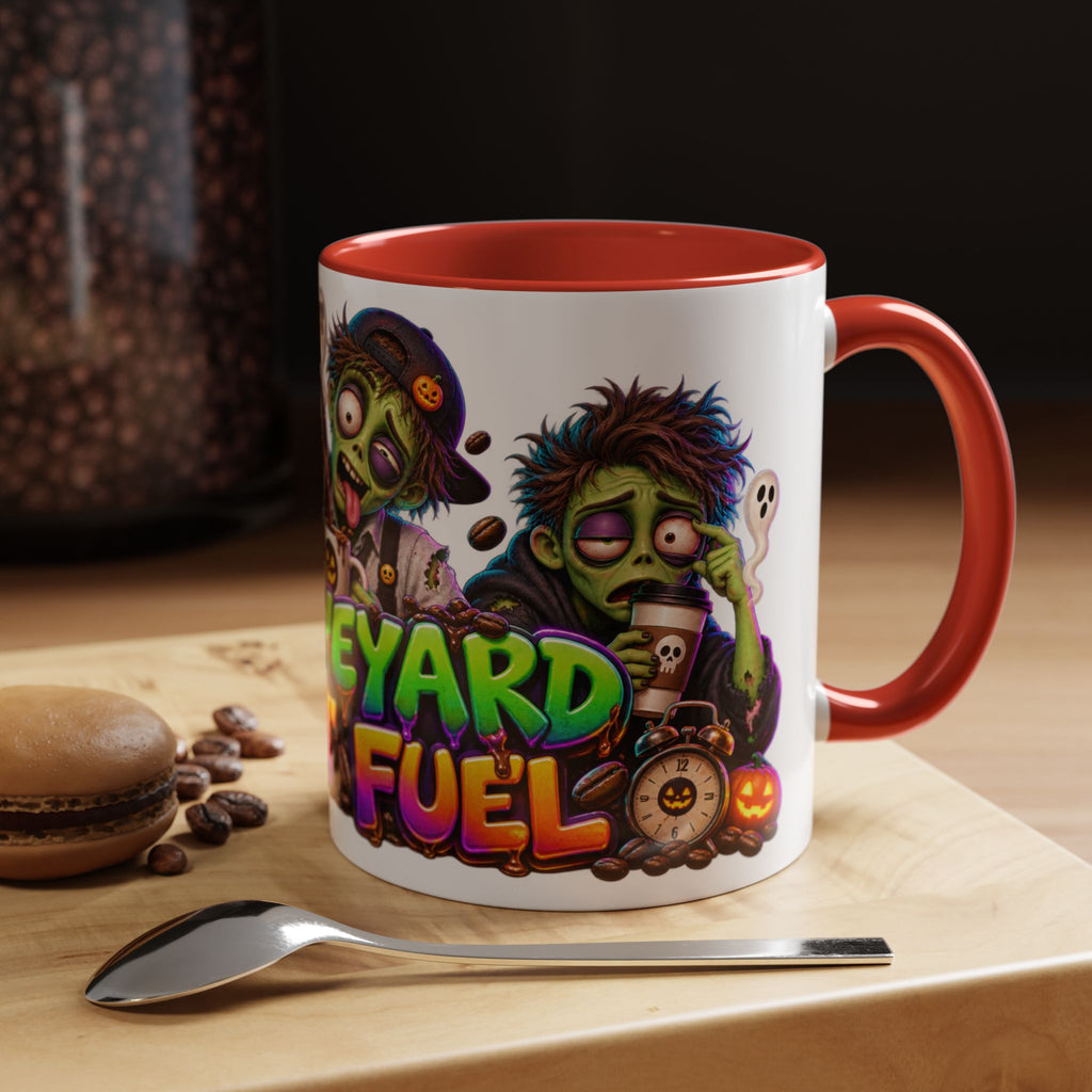 Graveyard Shift Fuel Coffee Zombies Halloween White Mug
