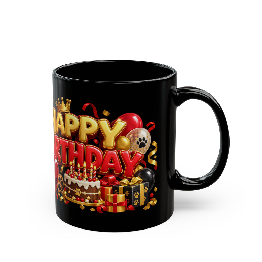 Happy Birthday Jaguar Mug – Bold 3D Birthday Design – Black Coffee Mug