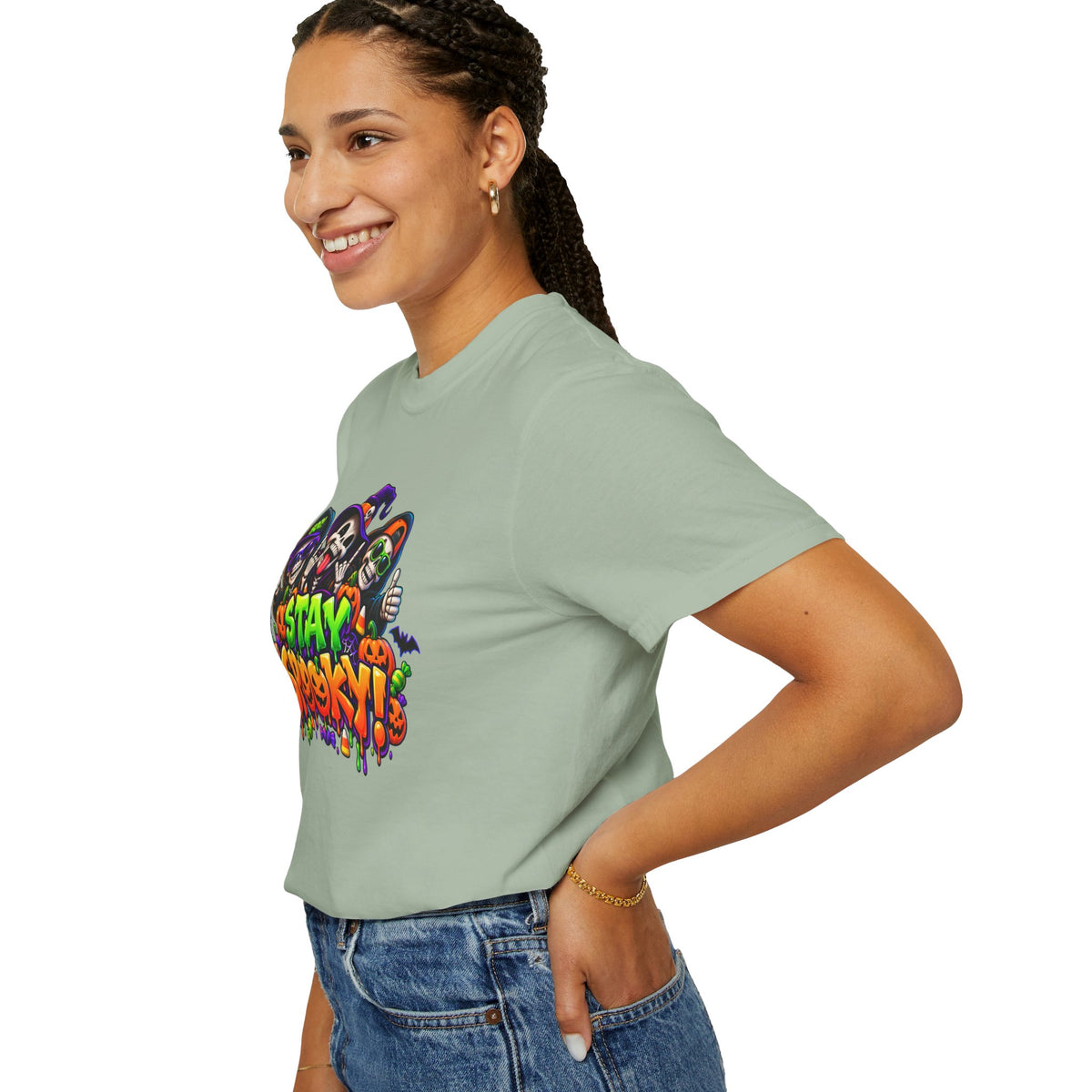 Stay Spooky Halloween T-Shirt – Funny Skeleton Crew Colorful Graphic Tee