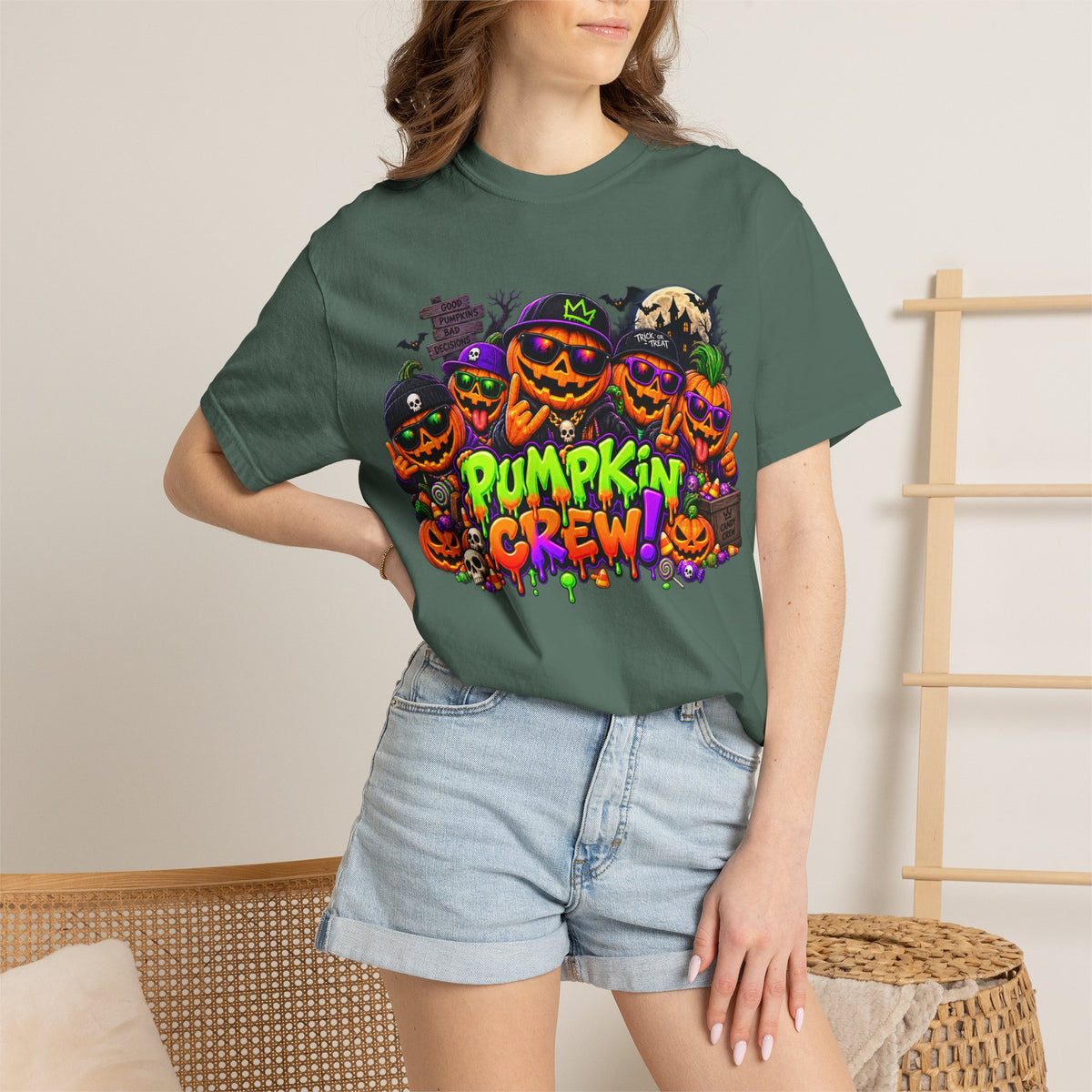 Pumpkin Crew Halloween T-Shirt – Funny Jack O’ Lantern Graphic Tee