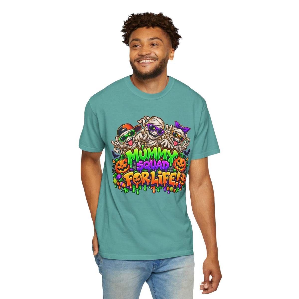 Mummy Squad For Life Halloween T-Shirt – Funny Colorful Mummy Graphic Tee