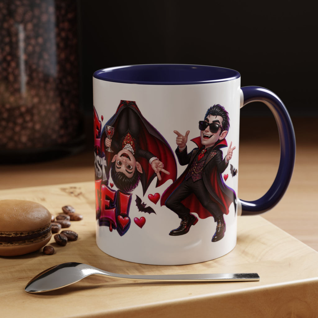 Love at First Bite Funny Vampire Halloween White Mug