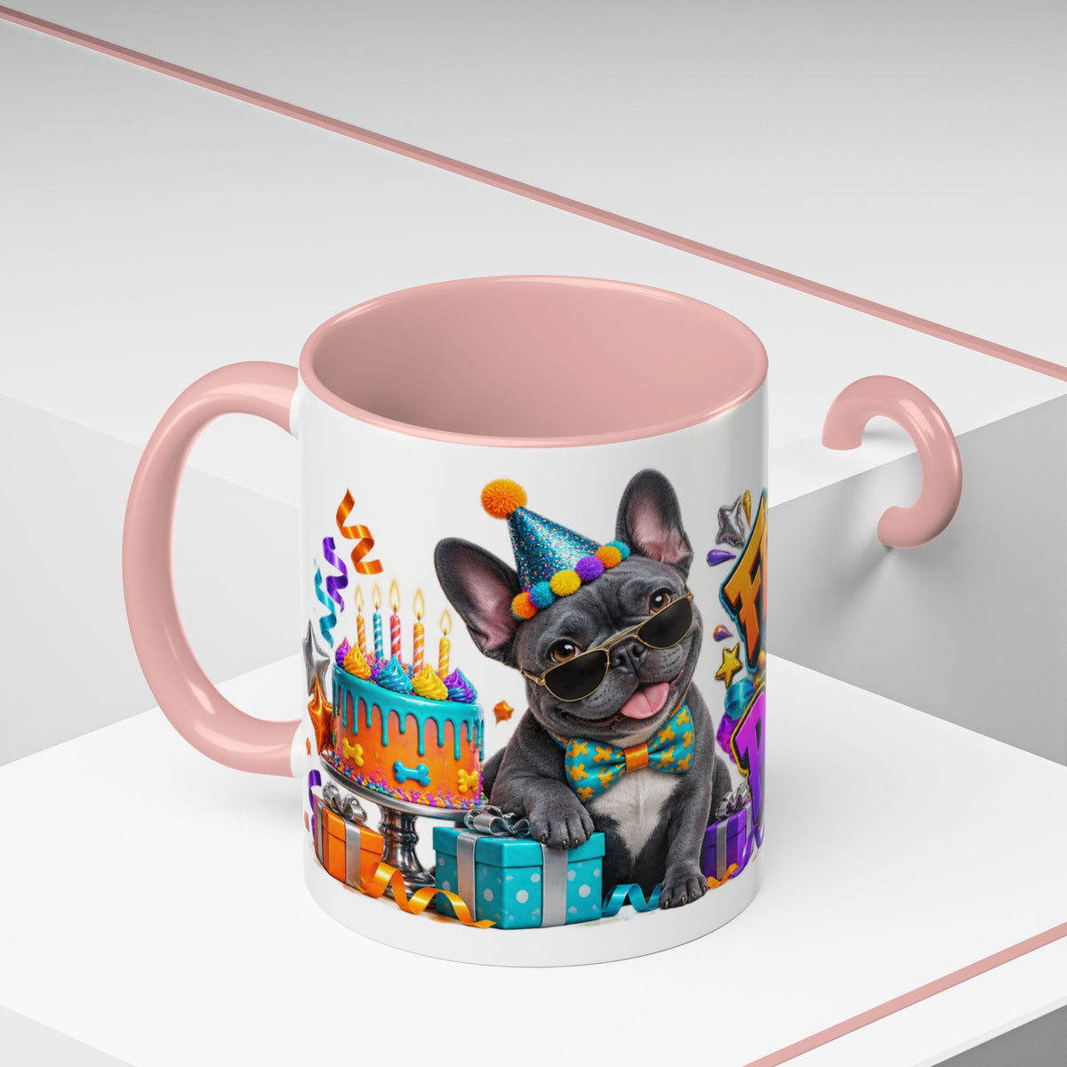 Frenchie Mode Party On French Bulldog Birthday White Mug