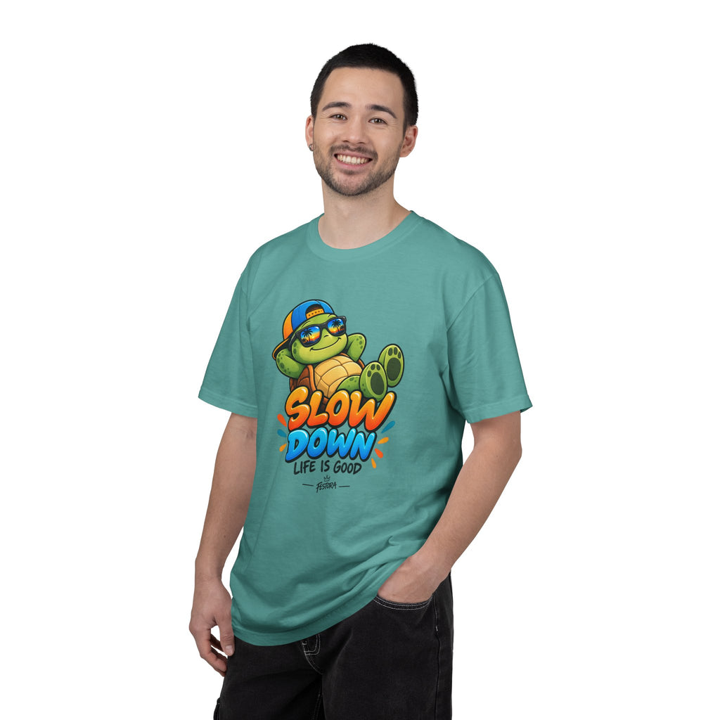 Slow Down, Life Is Good – Turtle Graphic T-Shirt | Festora Everyday