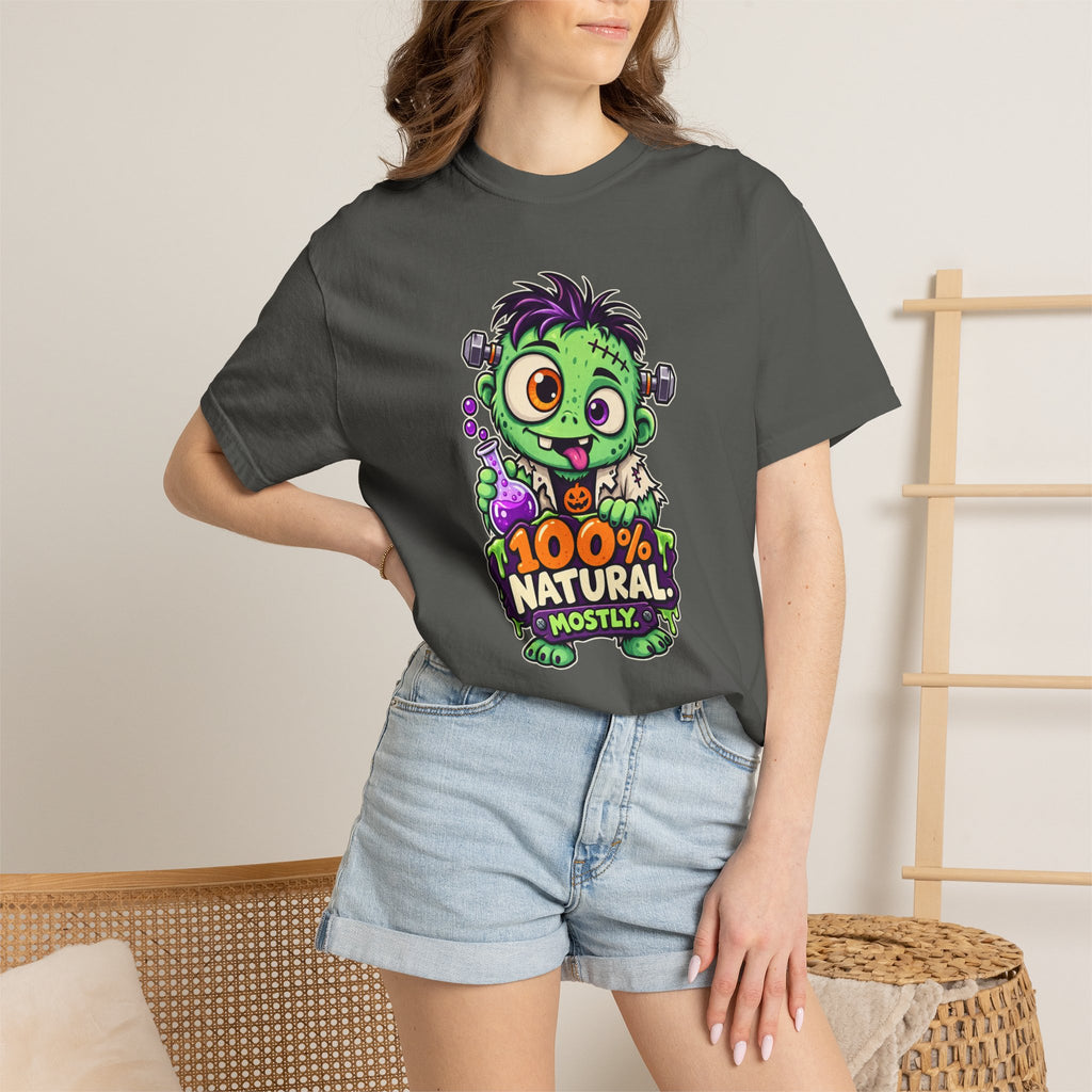 100% Natural. Mostly. – Cute Halloween Lab Monster T-Shirt