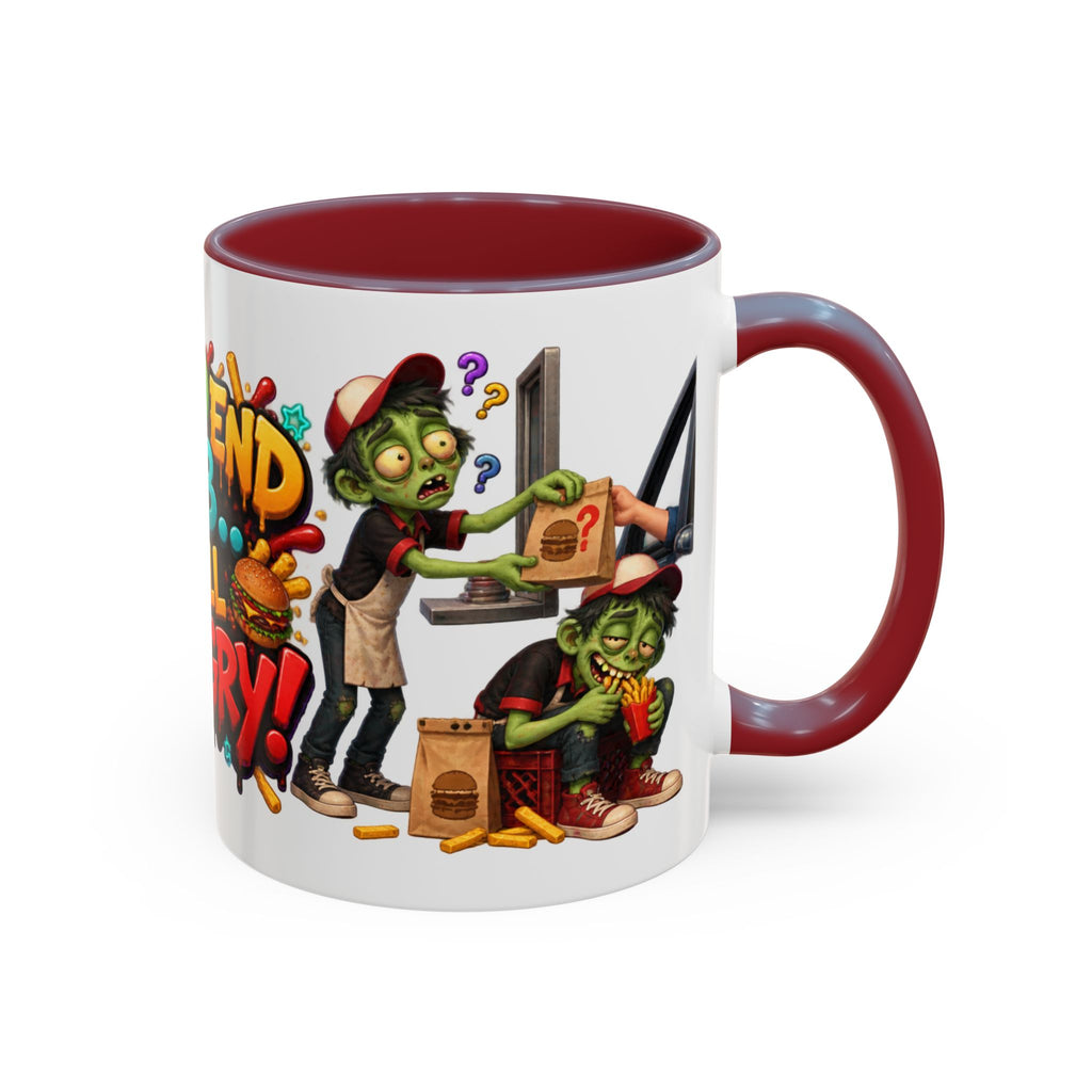Dead End Job Still Hungry Funny Zombie Halloween White Mug