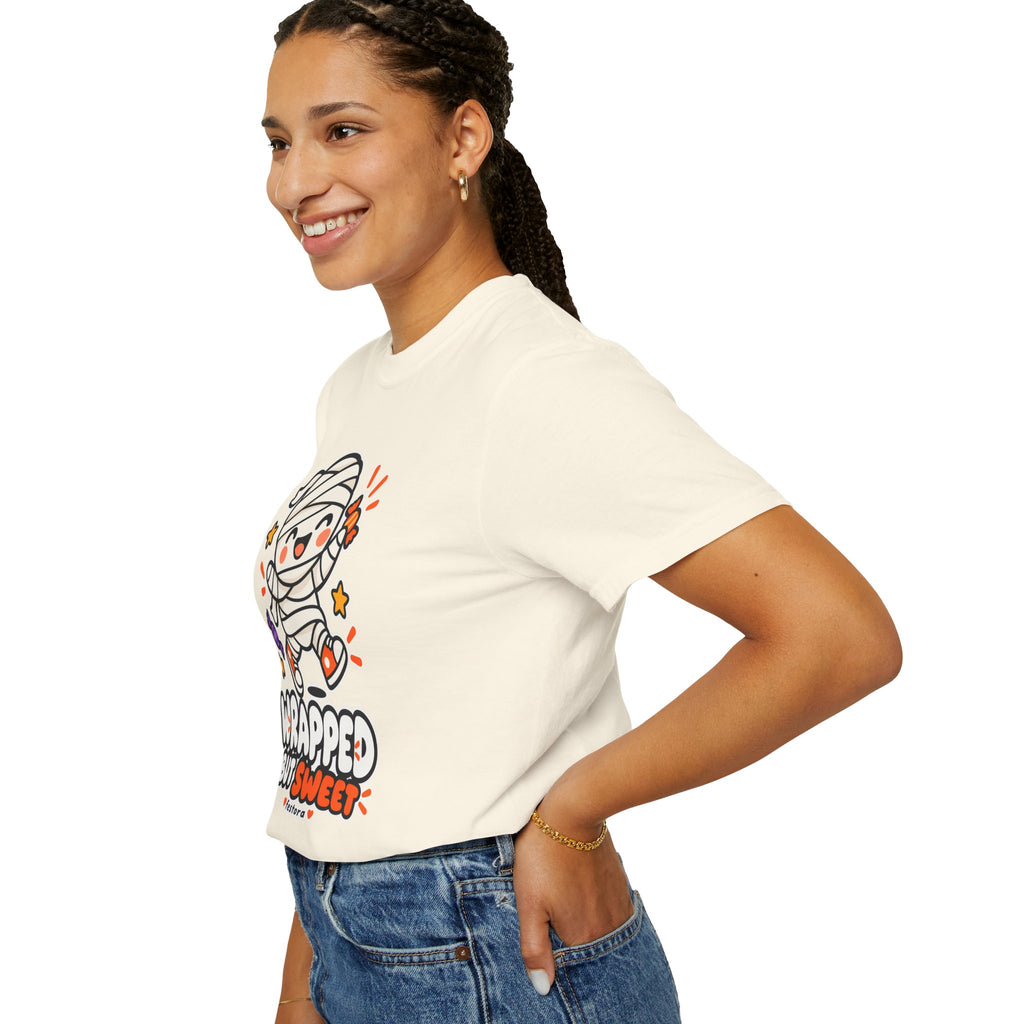 Wrapped but Sweet Halloween T-Shirt | Cute Mummy Graphic Tee