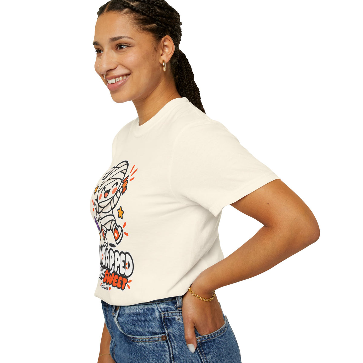 Wrapped but Sweet Halloween T-Shirt | Cute Mummy Graphic Tee