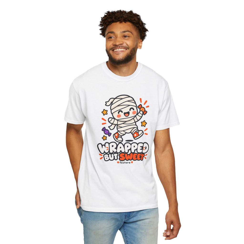 Wrapped but Sweet Halloween T-Shirt | Cute Mummy Graphic Tee