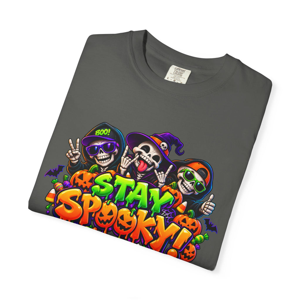 Stay Spooky Halloween T-Shirt – Funny Skeleton Crew Colorful Graphic Tee