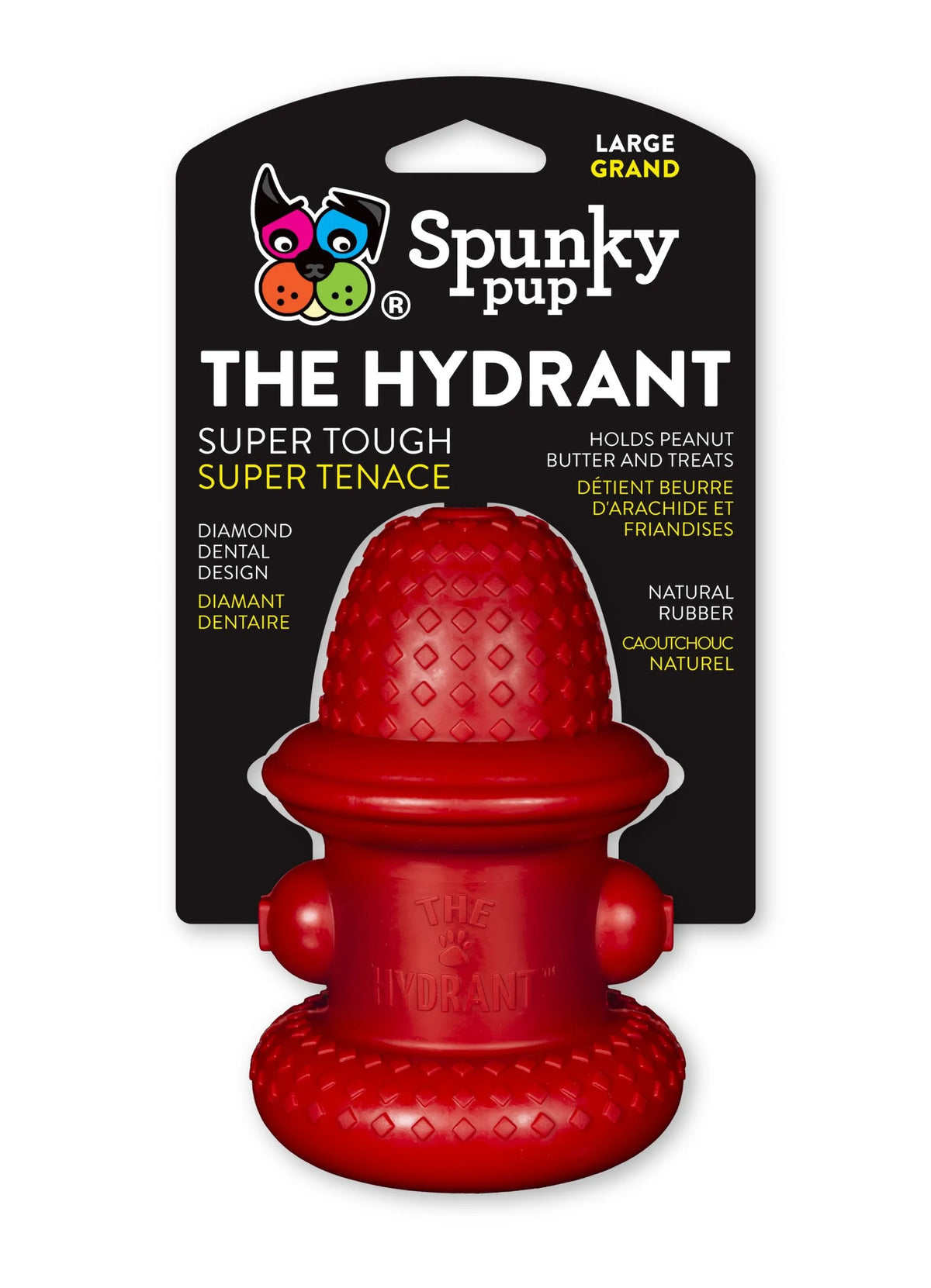 Spunky Pup Rubber Hydrant Dog Toy – Durable Treat-Fill Toy for Large Dogs
