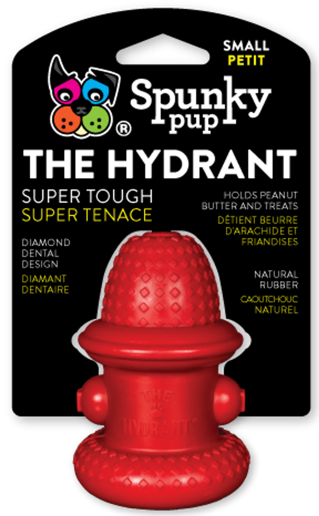 Spunky Pup Rubber Hydrant Dog Toy – Durable Treat-Fill Toy for Large Dogs