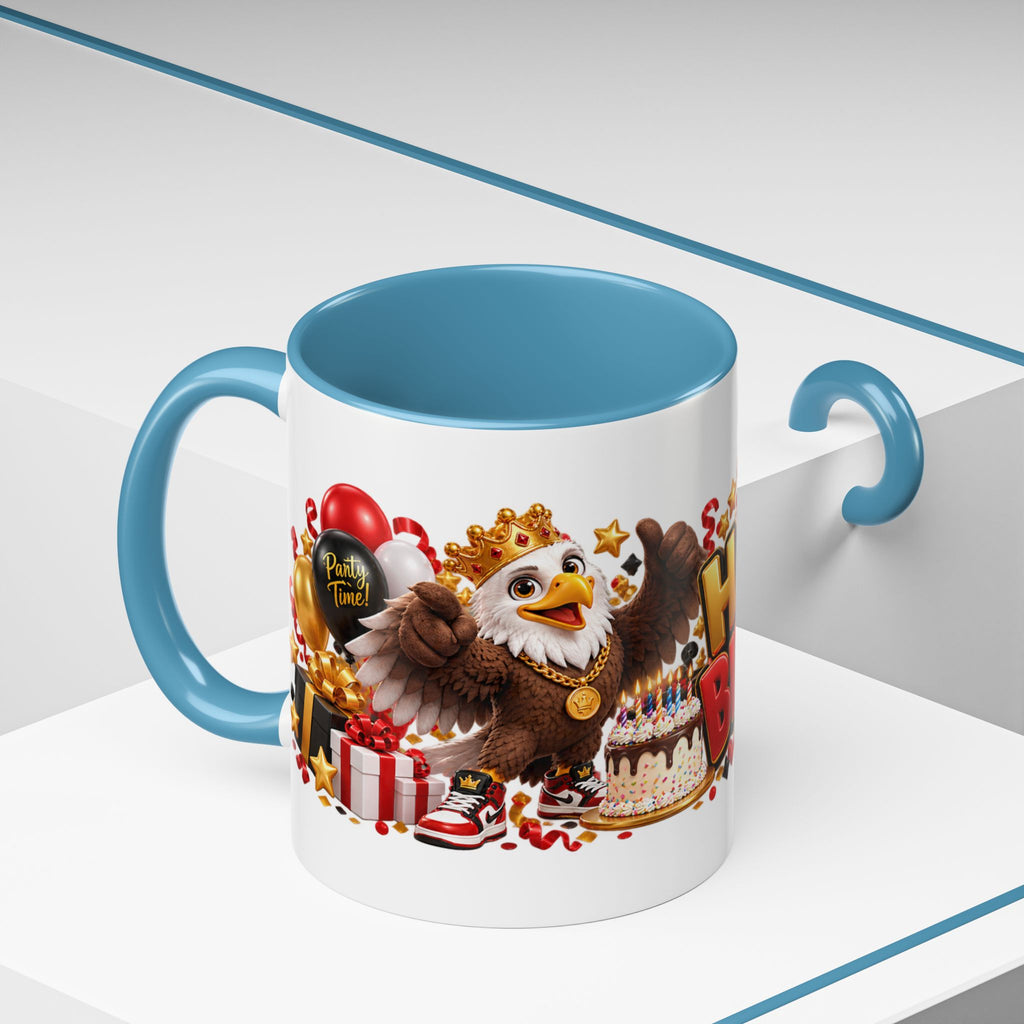 Happy Birthday Eagle Mug – Colorful 3D Birthday Gift – White Coffee Mug