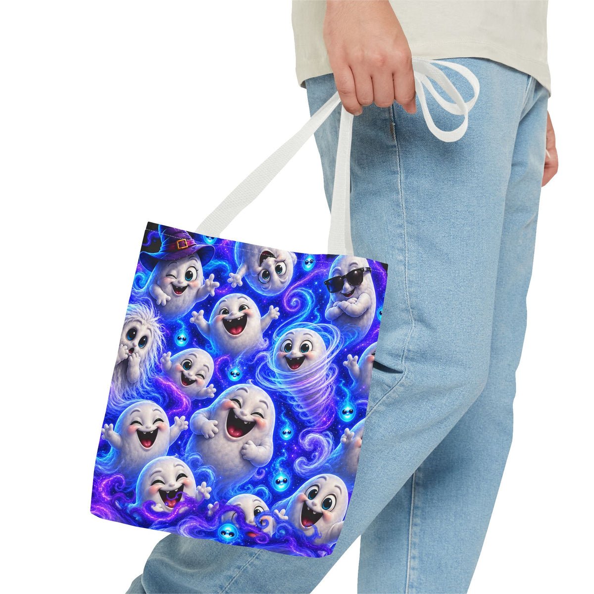 Ghost Friends Tote Bag — Cute Halloween Spirits All-Over Print