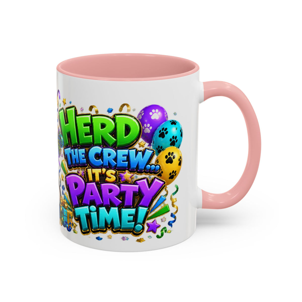 Herd the Crew Border Collie Birthday White Mug