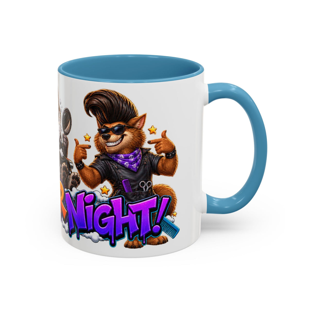 Bad Hair Night Funny Werewolf Barber Halloween White Mug