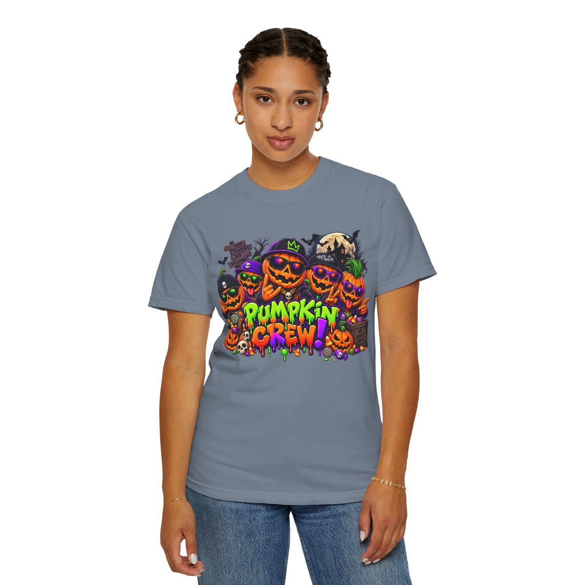 Pumpkin Crew Halloween T-Shirt – Funny Jack O’ Lantern Graphic Tee