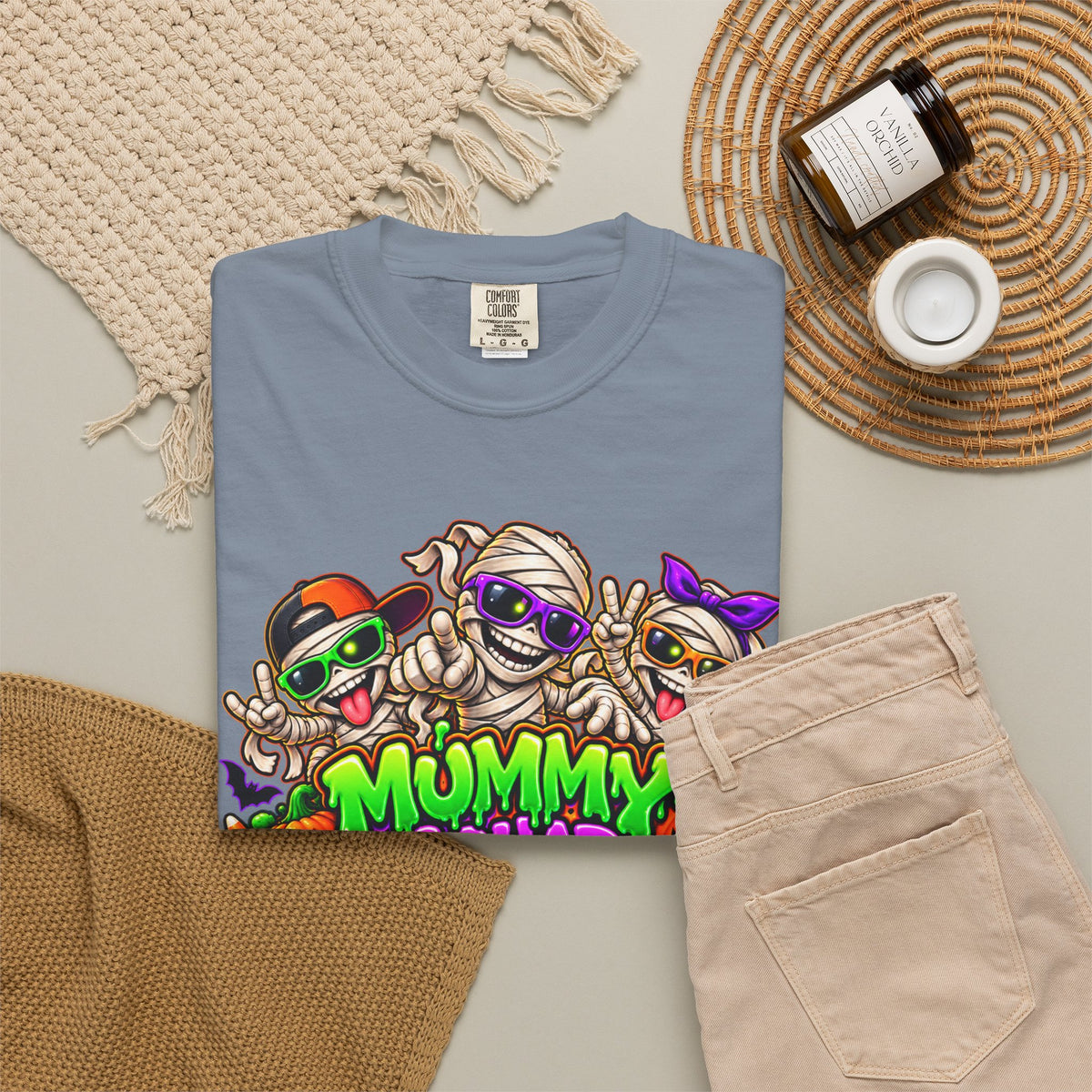 Mummy Squad For Life Halloween T-Shirt – Funny Colorful Mummy Graphic Tee