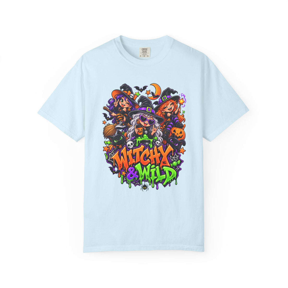 Witchy & Wild – Halloween Witch Crew Graphic T-Shirt