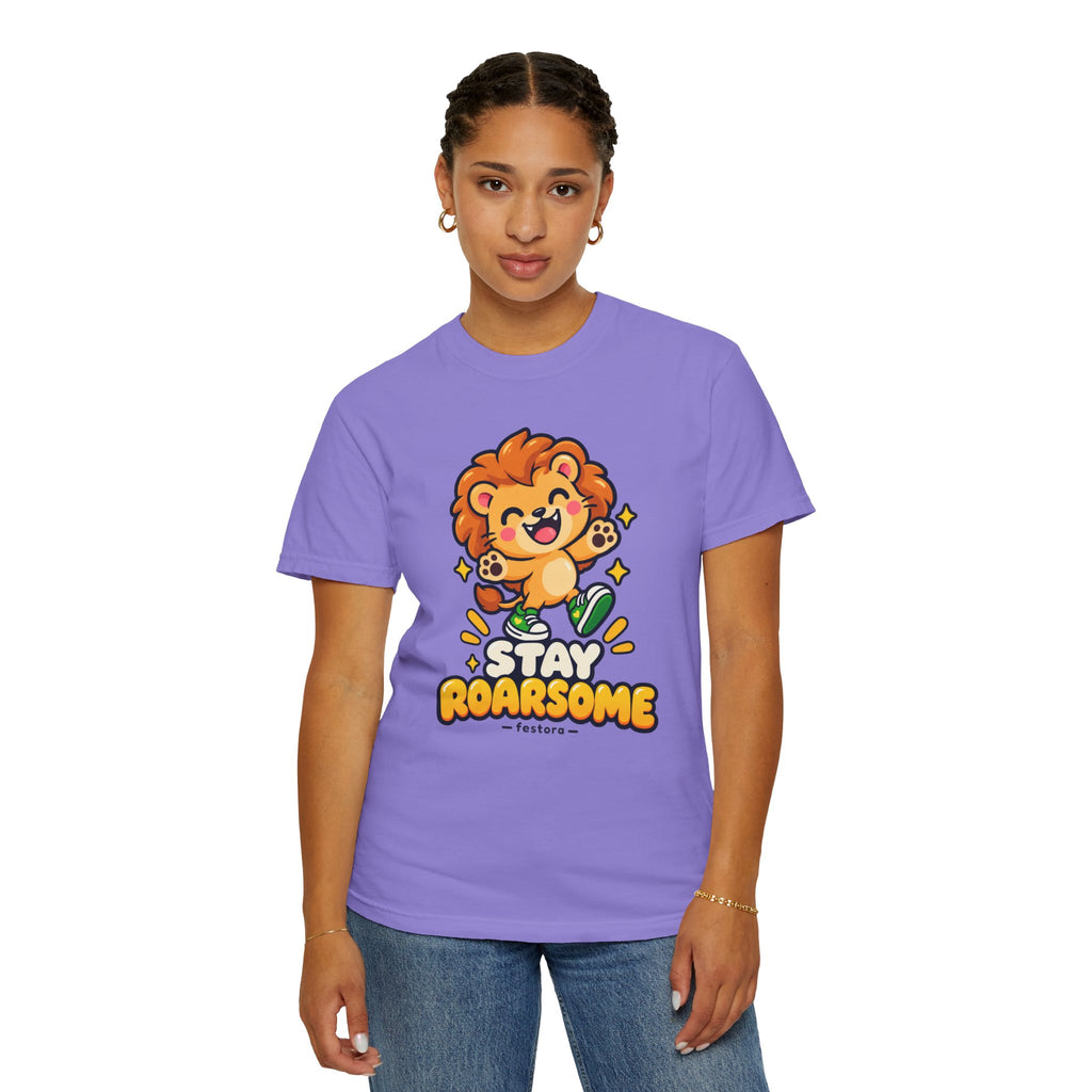 Stay Roarsome – Cute Happy Lion Graphic T-Shirt
