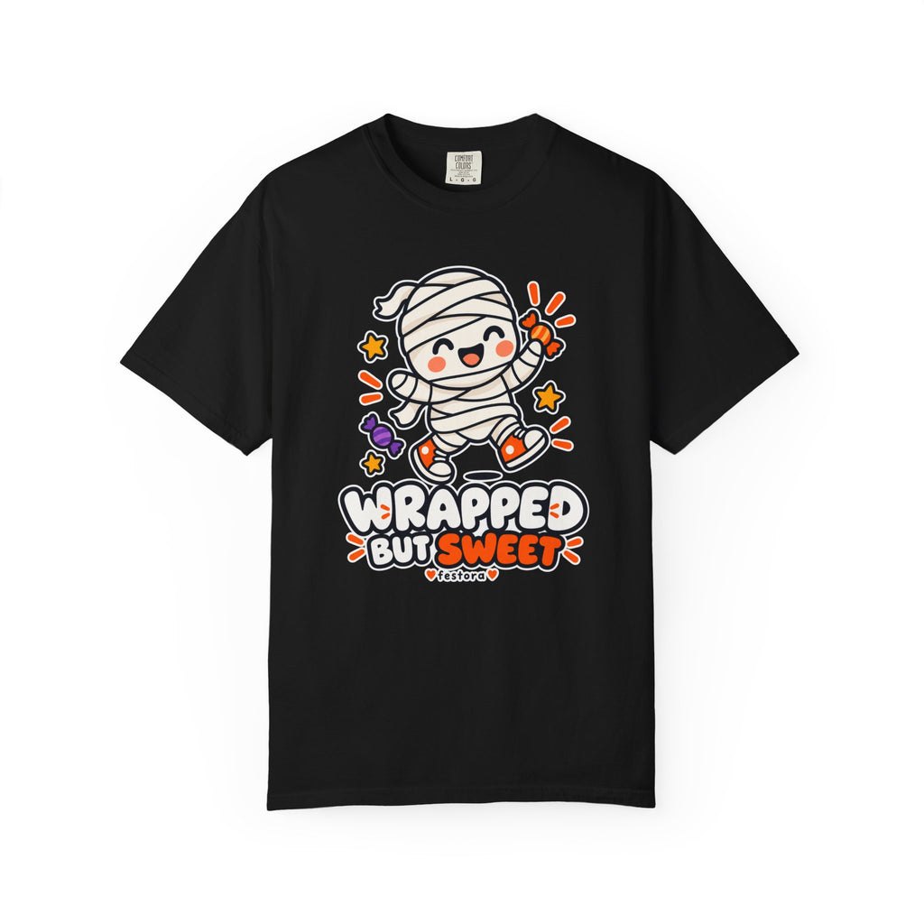 Wrapped but Sweet Halloween T-Shirt | Cute Mummy Graphic Tee