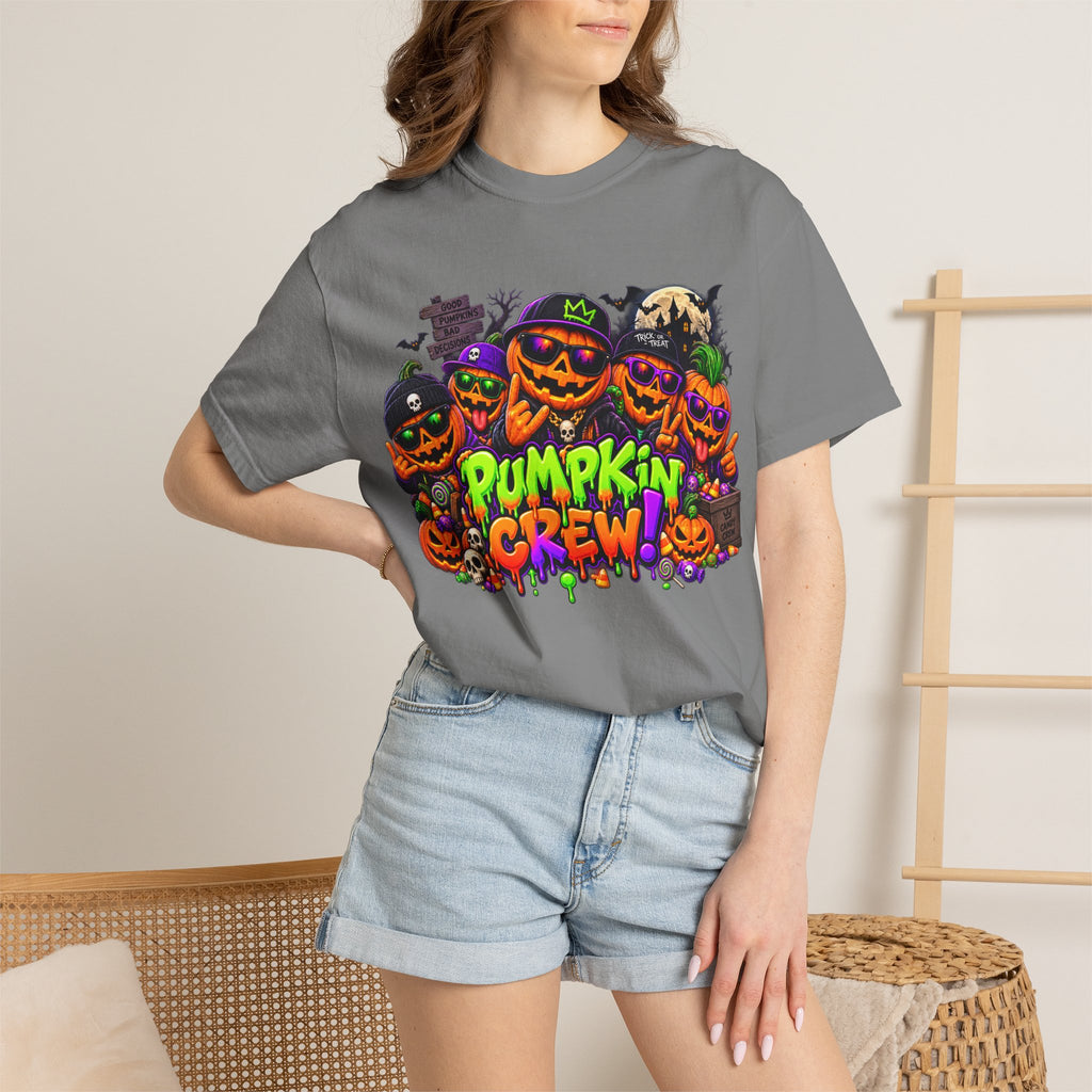 Pumpkin Crew Halloween T-Shirt – Funny Jack O’ Lantern Graphic Tee
