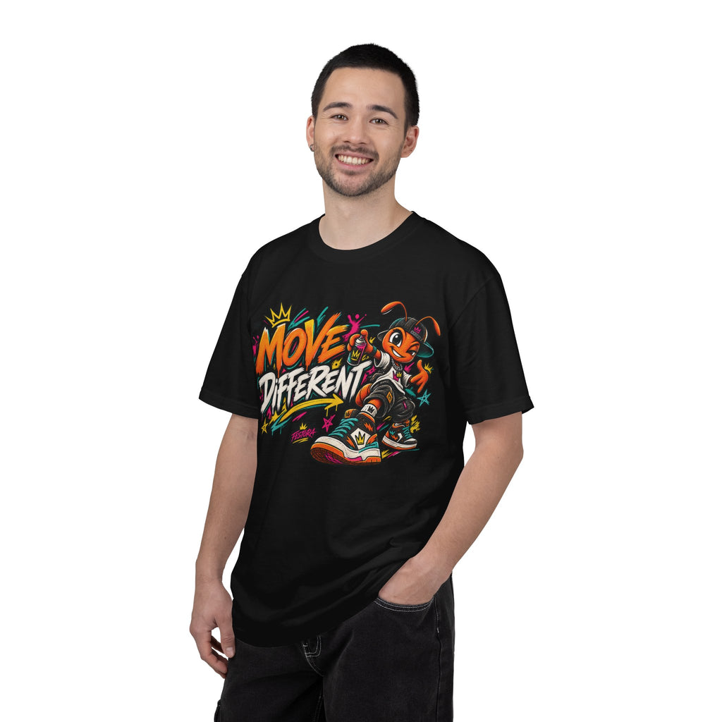 Move Different Graphic T-Shirt — Streetwear Skate Ant Mascot Design