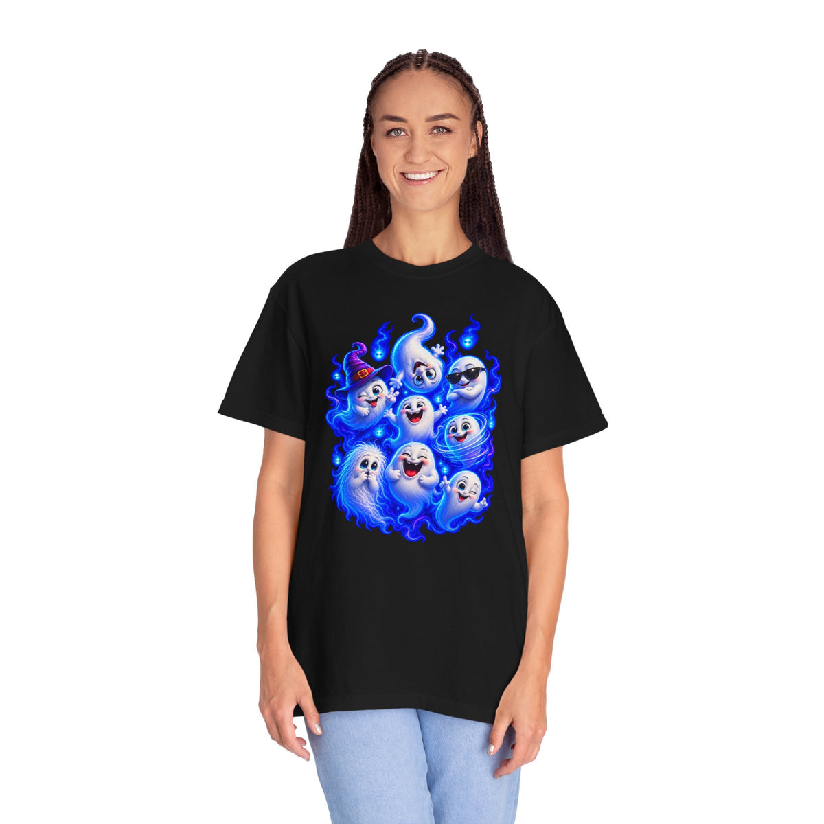 Ghost Squad T‑Shirt — Cute Blue Spirits Halloween Tee