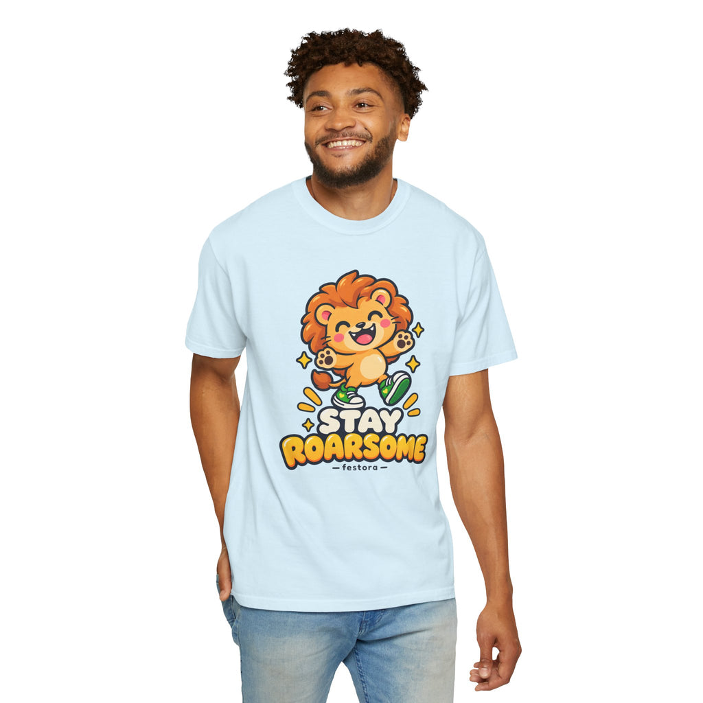 Stay Roarsome – Cute Happy Lion Graphic T-Shirt