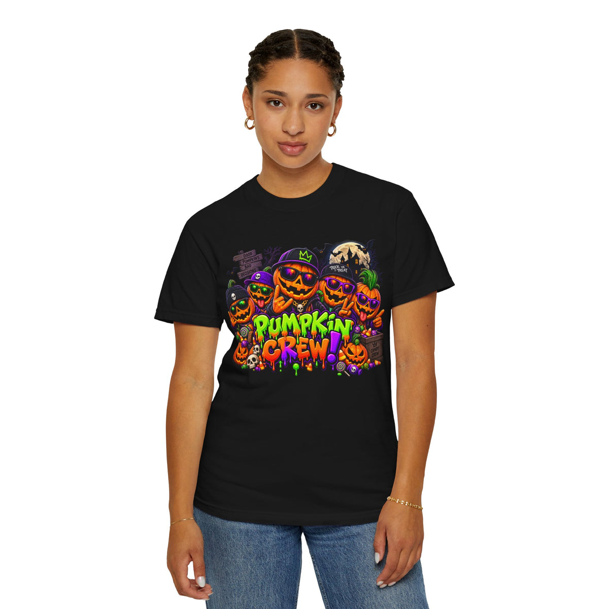 Pumpkin Crew Halloween T-Shirt – Funny Jack O’ Lantern Graphic Tee