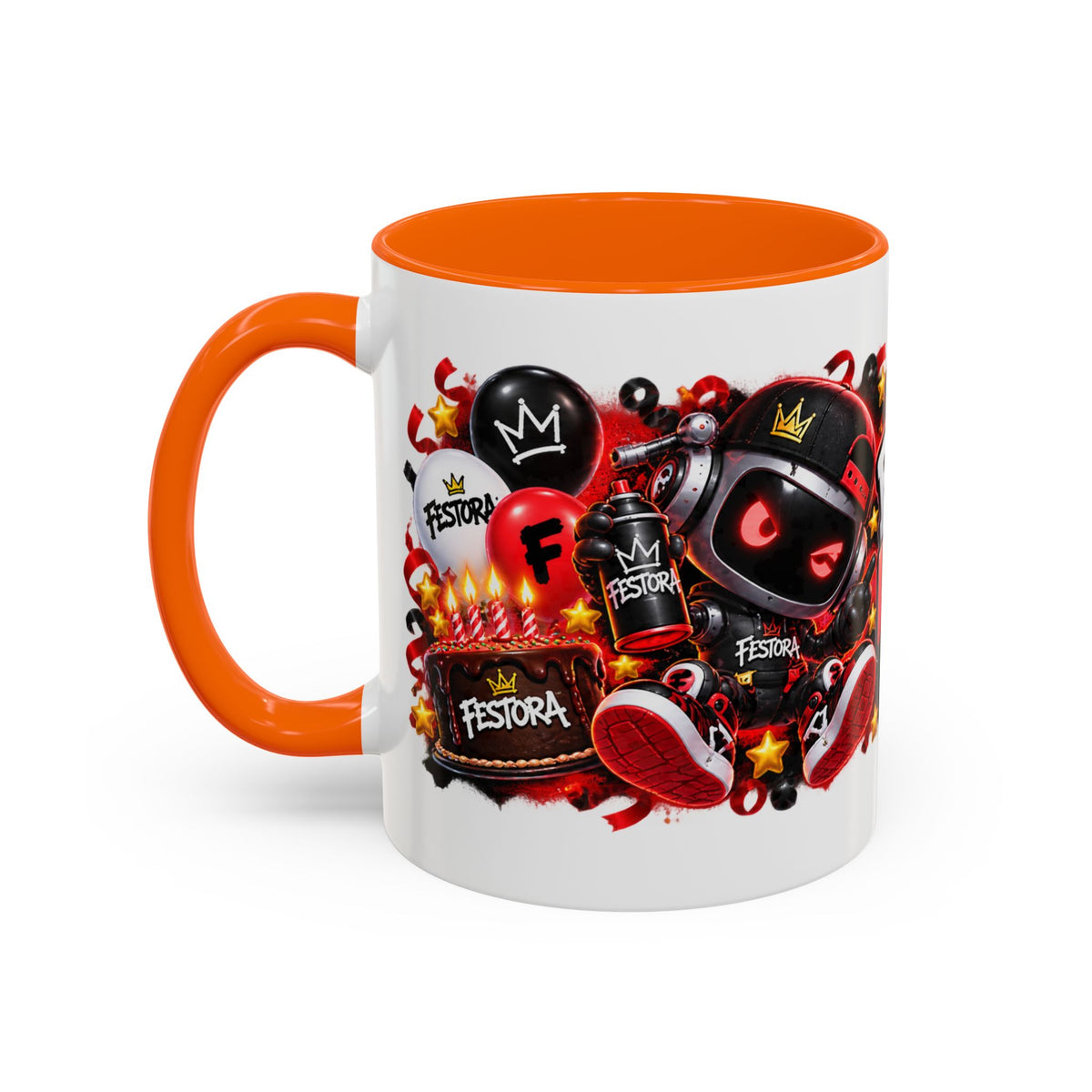 Festora Grafx Birthday Mug – Birthday Level Up Robot Coffee Cup