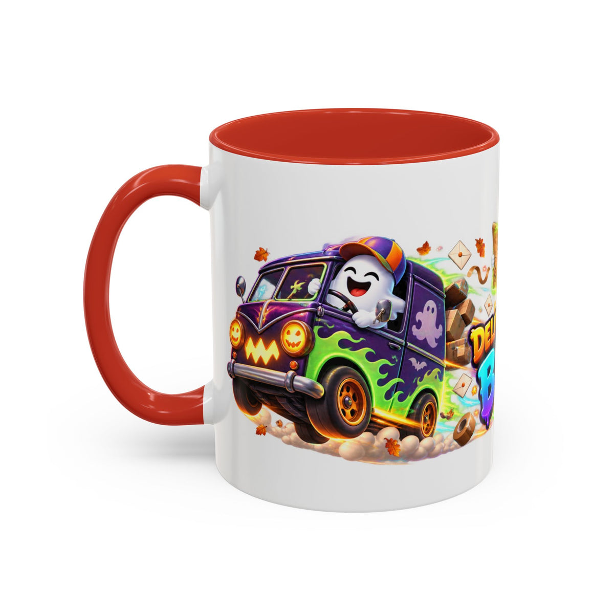 Delivering the Boos Ghost Delivery Halloween White Mug