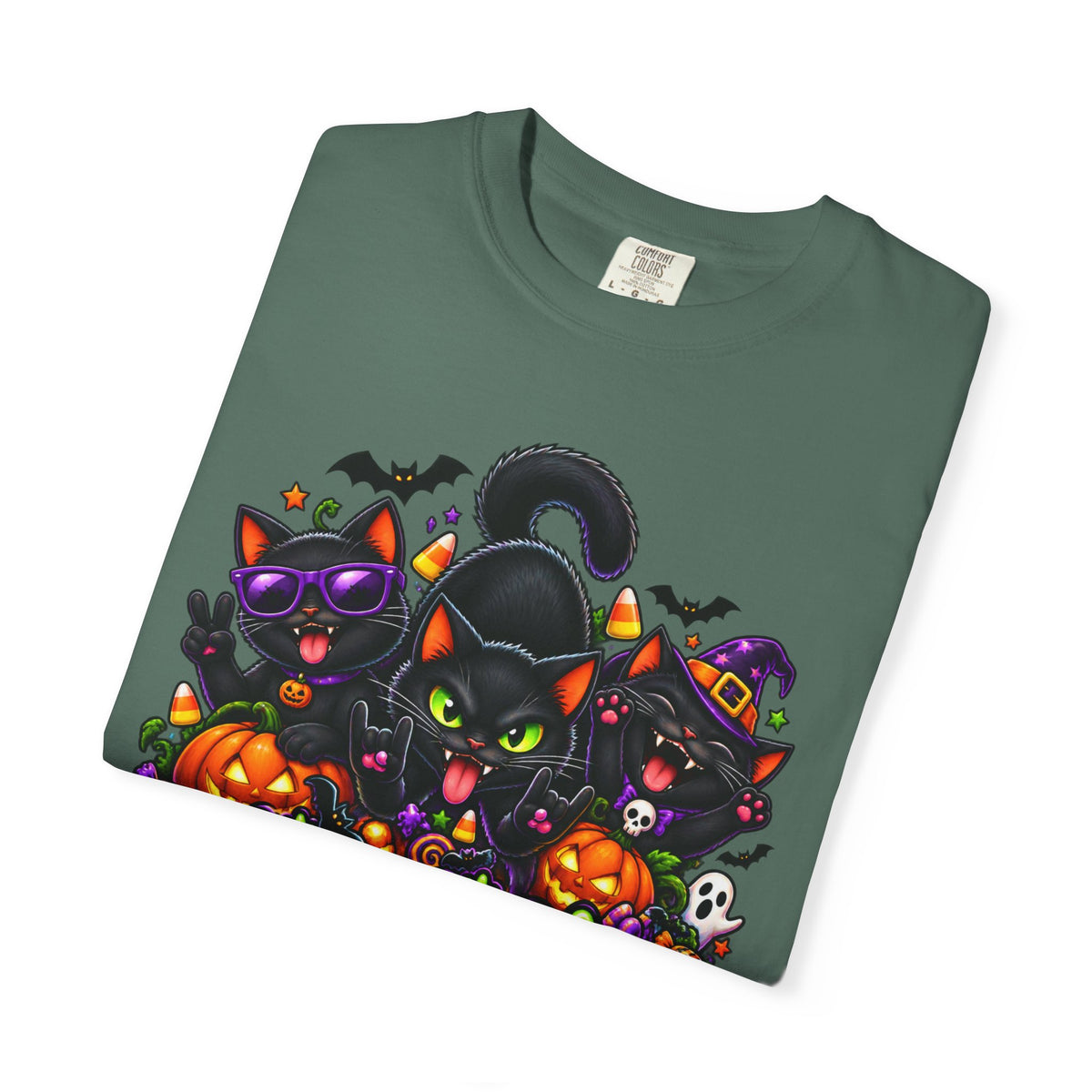 Midnight Mischief Halloween T-Shirt – Funny Black Cat Graphic Tee