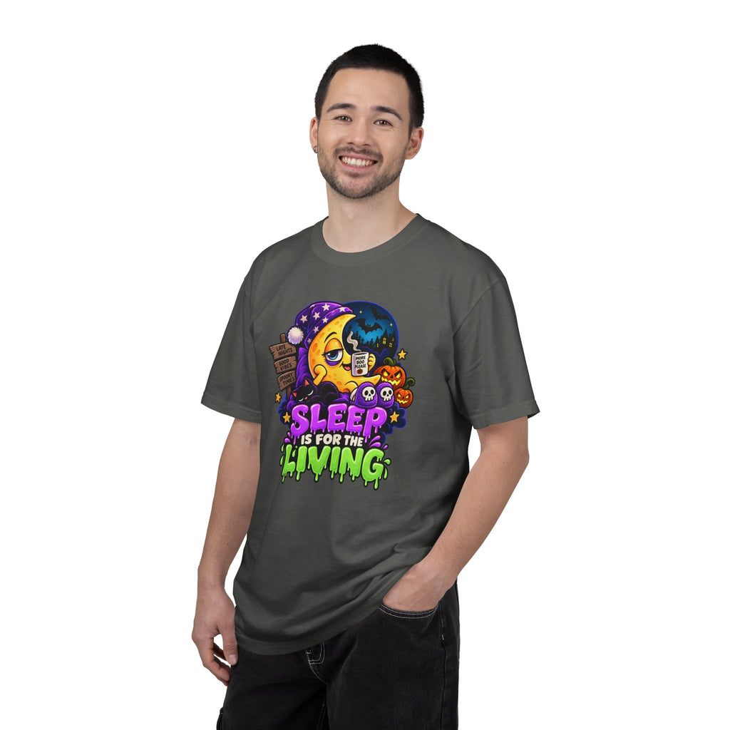 Sleep Is for the Living – Funny Halloween Moon T-Shirt