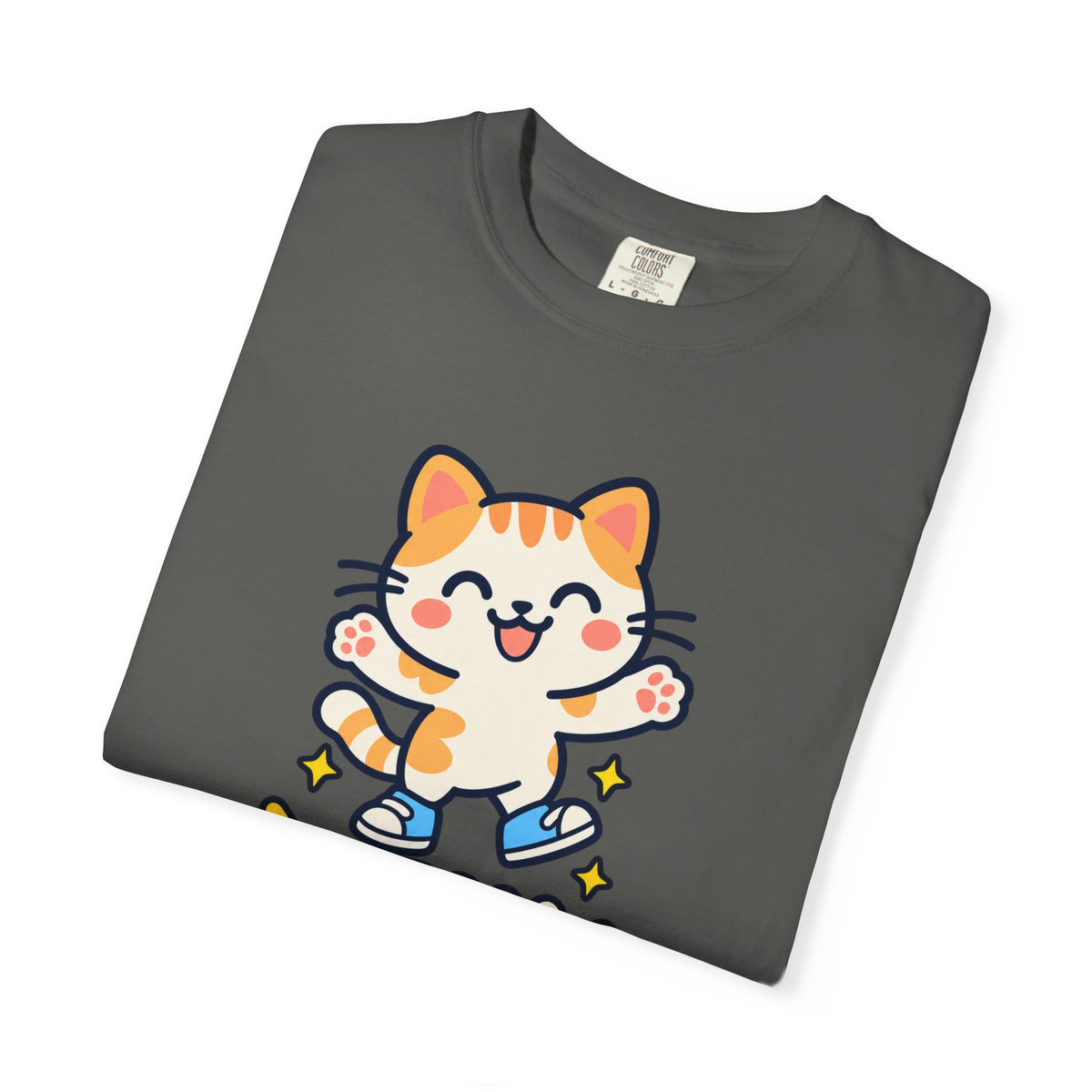 Stay Pawsitive – Cute Happy Cat Graphic T-Shirt