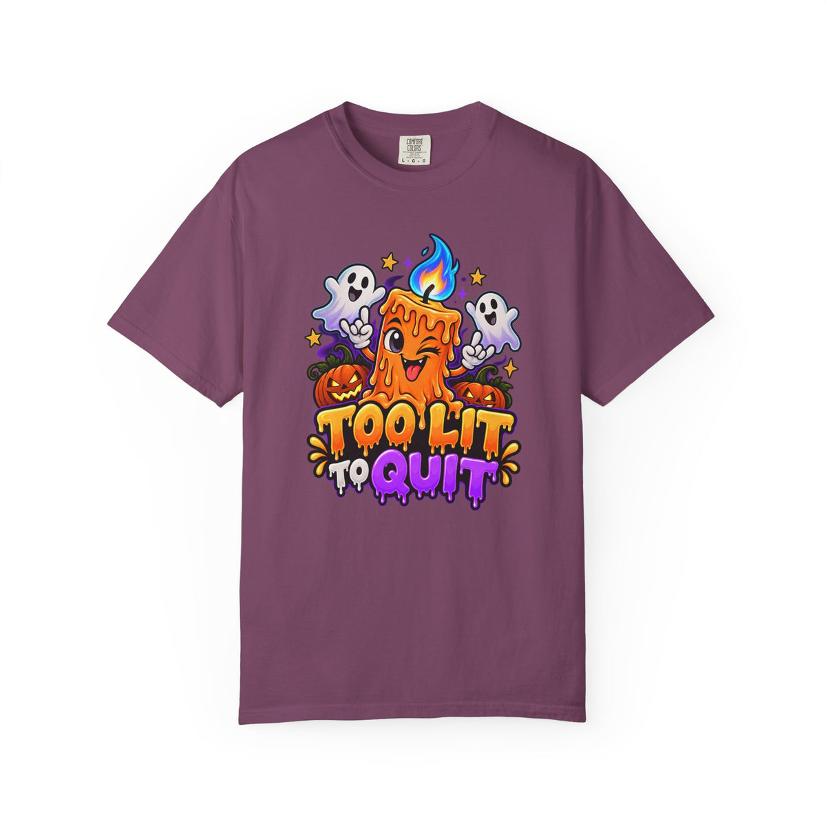 Too Lit to Quit – Funny Halloween Candle T-Shirt