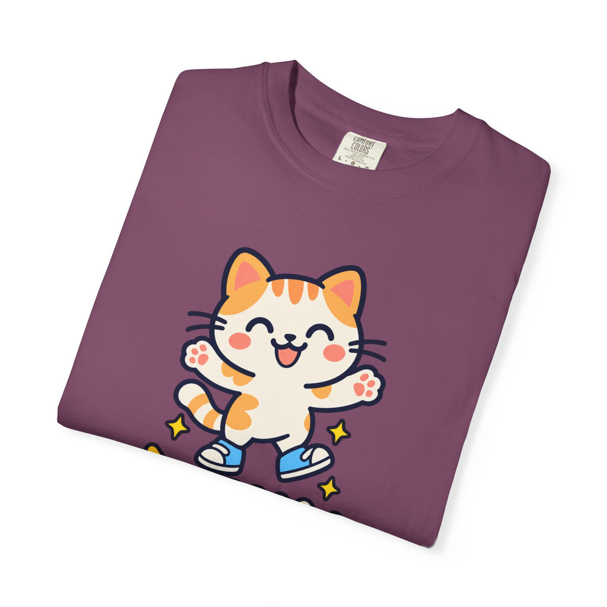 Stay Pawsitive – Cute Happy Cat Graphic T-Shirt