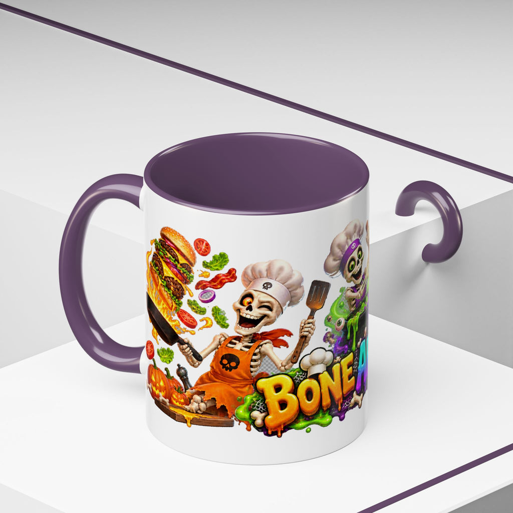 Bone Appetit Skeleton Chefs Halloween White Mug