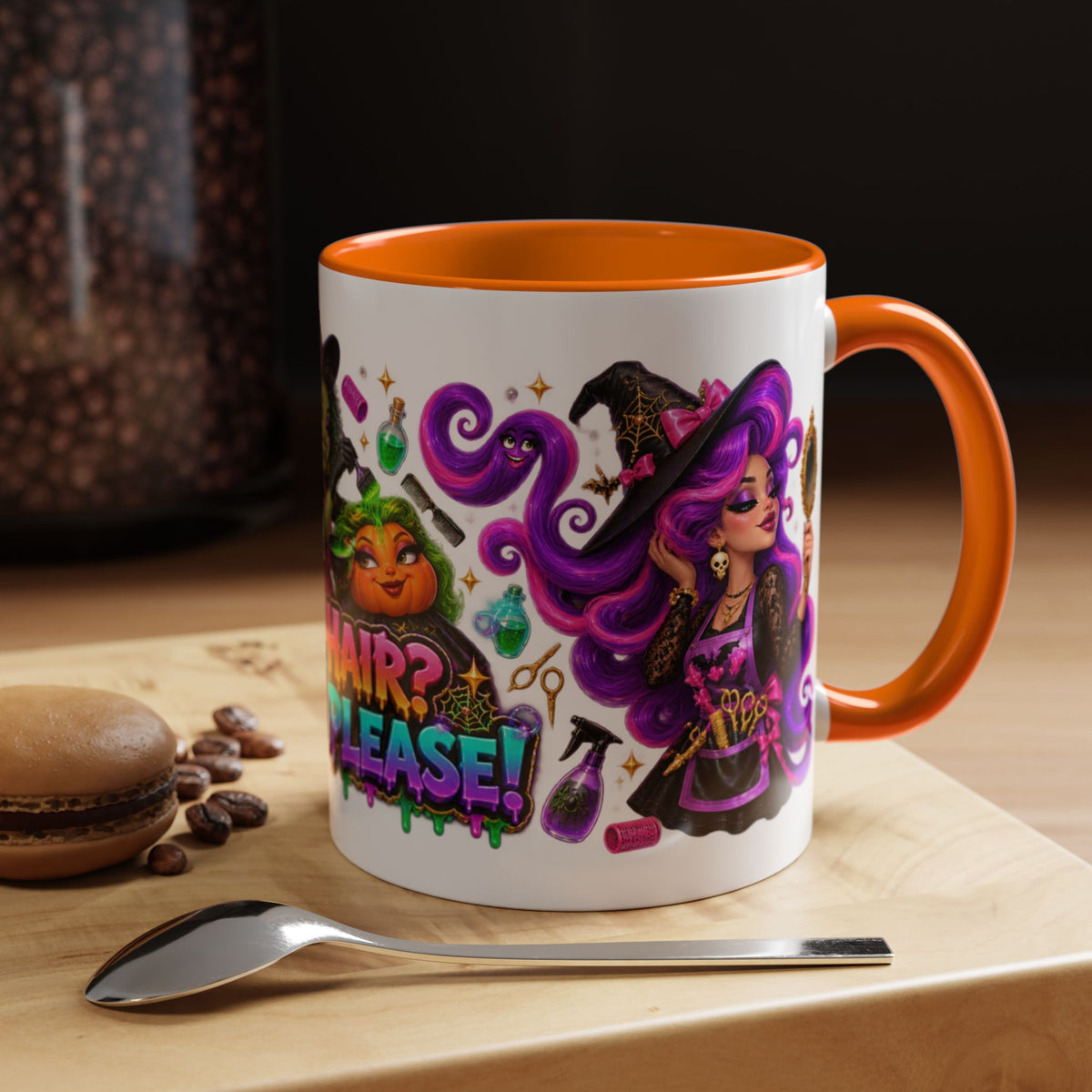 Bad Hair Witch Please Halloween Hairstylist White Mug
